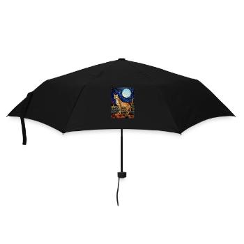 Cheetah, Van Gogh, Starry Night, Animal - Umbrella (small) - black - Front