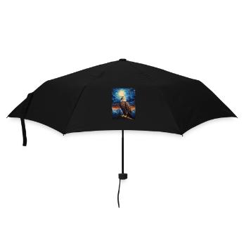 adler, van gogh, sternennacht, tier, vogel - Regenschirm (klein) - Schwarz - Vorne