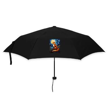 fuchs, Sternennacht, Van Gogh, Style - Regenschirm (klein) - Schwarz - Vorne