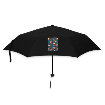 Pixelart, Toasbrot - Regenschirm (klein) - Schwarz - Vorne