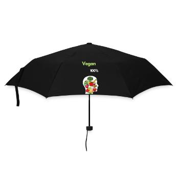 T-Shirt Vegan 100% Cadeau Cadeau Légumes Verts - Parapluie standard - noir - Devant