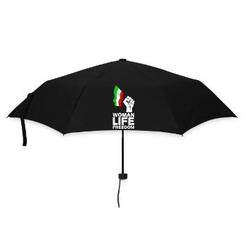 Woman, Life, Freedom | Free Iran! | Mit Flagge - Regenschirm (klein) - Schwarz - Vorne