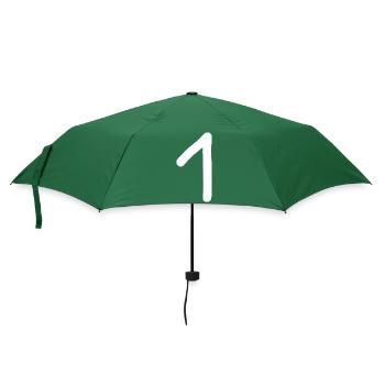 1 Nummer eins Zahl weiß Geburtstag - Regenschirm (klein) - Flaschengrün - Vorne
