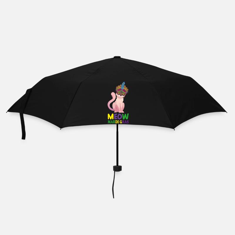 funny cats, meow mardi gras, meow, mardi gras cats - Parapluie standard - noir