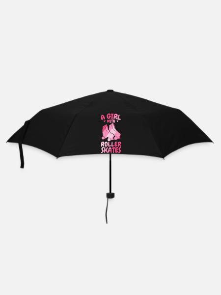 Rollschuh Mädchen - Regenschirm (klein) - Schwarz