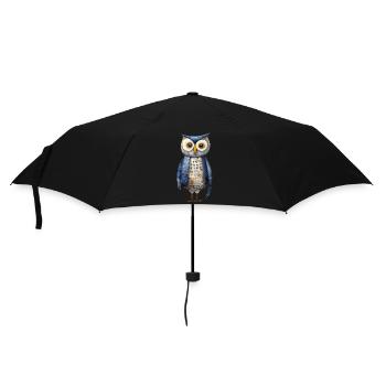 Mystic Owl Night Tee - Bezaubernd & Einzigartig - Regenschirm (klein) - Schwarz - Vorne