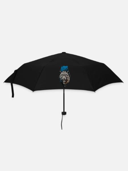Blauäugiger Jaguar: Mystische Wildnis - Regenschirm (klein) - Schwarz