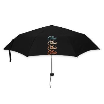 Spruch Cabrio in Vintage Farben Retro Cabriolet - Regenschirm (klein) - Schwarz - Vorne