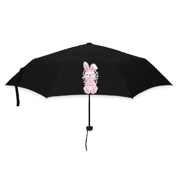 Petit Lapin de Pâques en rose - Parapluie standard - noir - Devant