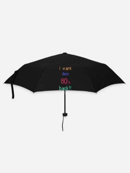 Retro 80er Rückkehr Pixelkunst - Regenschirm (klein) - Schwarz