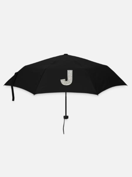 J, lettre, lettre J, initiale, initiale J, monogramme, - Parapluie standard - noir