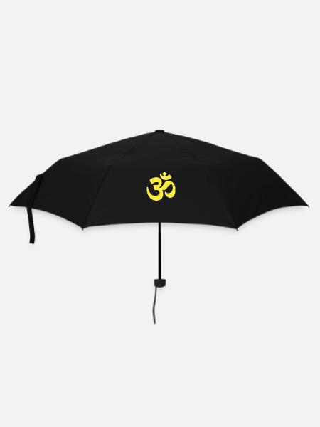 OM Sign Lemon Yellow Mantra Yoga Love - Parapluie standard - noir