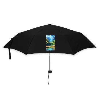 Serene Anime nature landscape - Umbrella (small) - black - Front