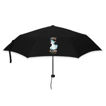 Schulstart mit Einhorn - Regenschirm (klein) - Schwarz - Vorne