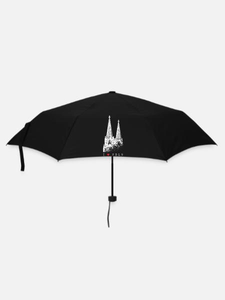 I Love Köln Cologne Skyline Kölner Dom Silhouette - Regenschirm (klein) - Schwarz