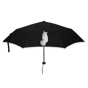 Maine coon white - Umbrella (small) - black - Front