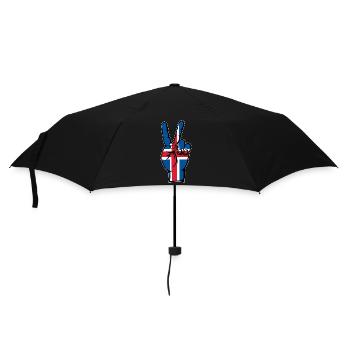 Iceland Flag Peace Victory Symbol - Umbrella (small) - black - Front