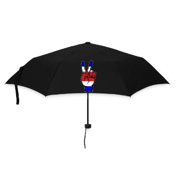 Costa Rica Flagge Frieden Victory Symbol - Regenschirm (klein) - Schwarz - Vorne