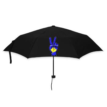 Kosovo Flagge Frieden Victory Symbol - Regenschirm (klein) - Schwarz - Vorne