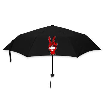 Drapeau de la Suisse Paix Symbole de victoire - Parapluie standard - noir - Devant