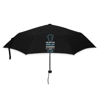 Die besten Griller kommen aus Hessen Design - Regenschirm (klein) - Schwarz - Vorne
