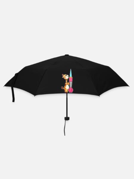 Giraffe Dart Dartpfeil Sport - Regenschirm (klein) - Schwarz