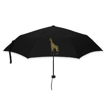 Illustrierte Designs mit Giraffe - Regenschirm (klein) - Schwarz - Vorne
