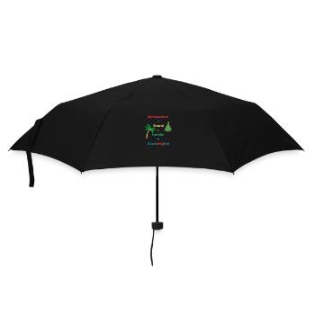 Weihnachten Strand Familie, Lustiges Weihnachten - Regenschirm (klein) - Schwarz - Vorne