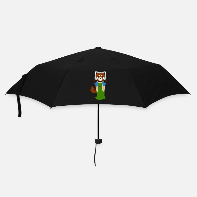 Roter Panda als Renaissance-Frau verkleidet - Regenschirm (klein) - Schwarz