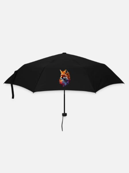 Geometrischer Fuchs Abstrakte Kunst Fuchs Tier - Regenschirm (klein) - Schwarz