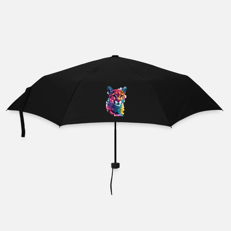 Bunter Kunst Wildtiere - Regenschirm (klein) - Schwarz