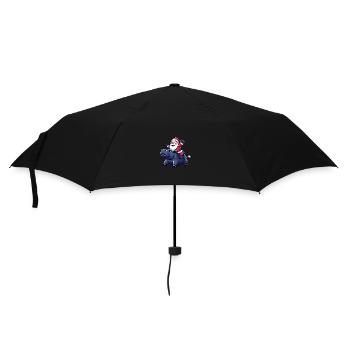 Hippopotamus Santa Claus - Umbrella (small) - black - Front