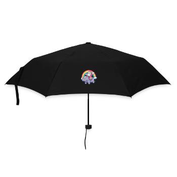 Nilpferd Weihnachtsmann Regenbogen - Regenschirm (klein) - Schwarz - Vorne