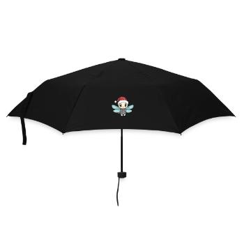 Libelle Weihnachten Comic - Regenschirm (klein) - Schwarz - Vorne