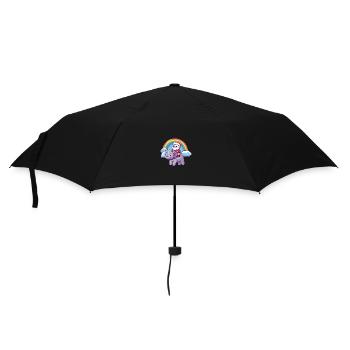 Elefant Weihnachtsmann Regenbogen - Regenschirm (klein) - Schwarz - Vorne