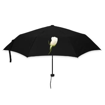 white rose white flower - Umbrella (small) - black - Front