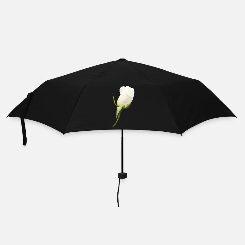 weiße Rose weiße Blume - Regenschirm (klein) - Schwarz