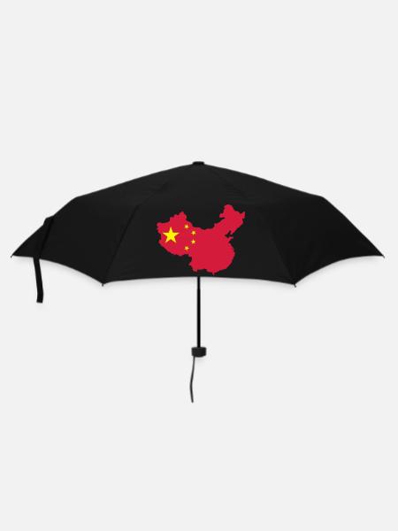 Karte von China - Regenschirm (klein) - Schwarz