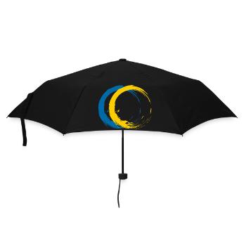 Cercle brosse drapeau du voyage de vacances en Suède - Parapluie standard - noir - Devant