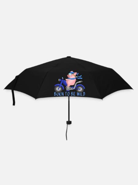 Funny motorcyclist - Umbrella (small) - black