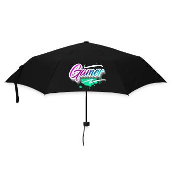 Gamer - Regenschirm (klein) - Schwarz - Vorne