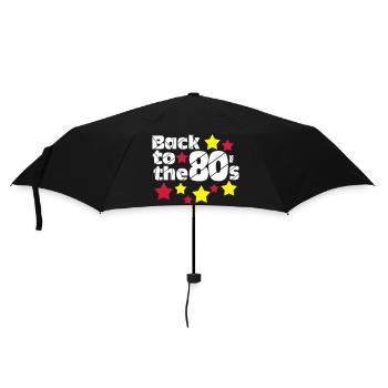 80er Party,Fun Shirt,Back to the 80s..(25) - Regenschirm (klein) - Schwarz - Vorne