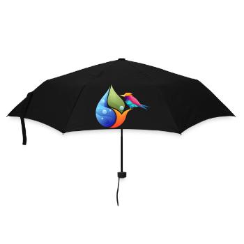 Geometric Hummingbird Over Color Sheet - Umbrella (small) - black - Front