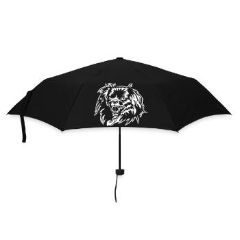 Tête d'épagneul tibétain "Black Edition" - Parapluie standard - noir - Devant