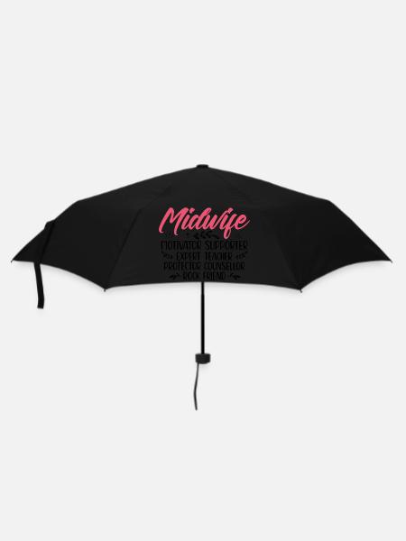 Hebammen Geschenkideen Hebamme Geburtshelfer Doula - Regenschirm (klein) - Schwarz
