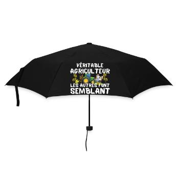 Veritable Agriculteur Cadeau Homme Paysan Humour - Parapluie standard - noir - Devant