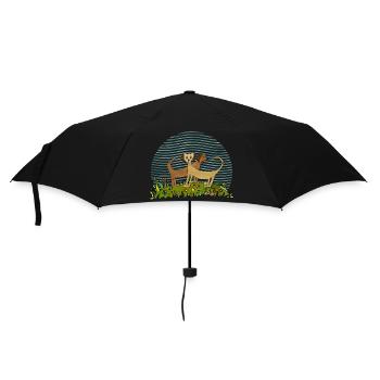 Hunde - Regenschirm (klein) - Schwarz - Vorne