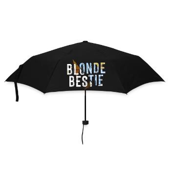 Blonde Bestie für heiße Blondinen - Regenschirm (klein) - Schwarz - Vorne