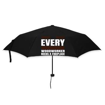 woodworking bingo hall tshirts - Regenschirm (klein) - Schwarz - Vorne