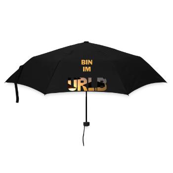 Bin im URLB Urlaub Sonne Ferien Strand Sommer Heiß - Regenschirm (klein) - Schwarz - Vorne
